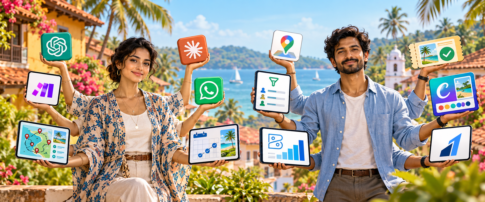Calm Goan hosts, many digital tools